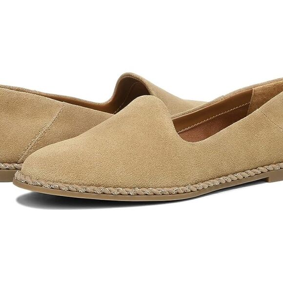 Franco Sarto Jasmine Leather Suede Slip On Flat Sandstone 8 Loafer - Picture 1 of 15